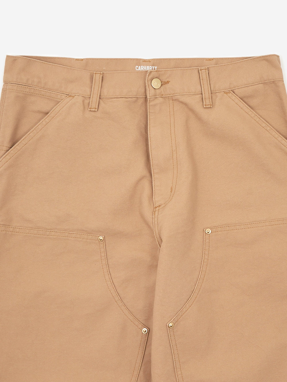 Cahartt WIP Carhartt WIP Double Knee Pant - Dusty Hamilton Brown Rinsed - Brown