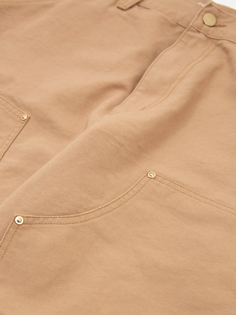 Cahartt WIP Carhartt WIP Double Knee Pant - Dusty Hamilton Brown Rinsed - Brown