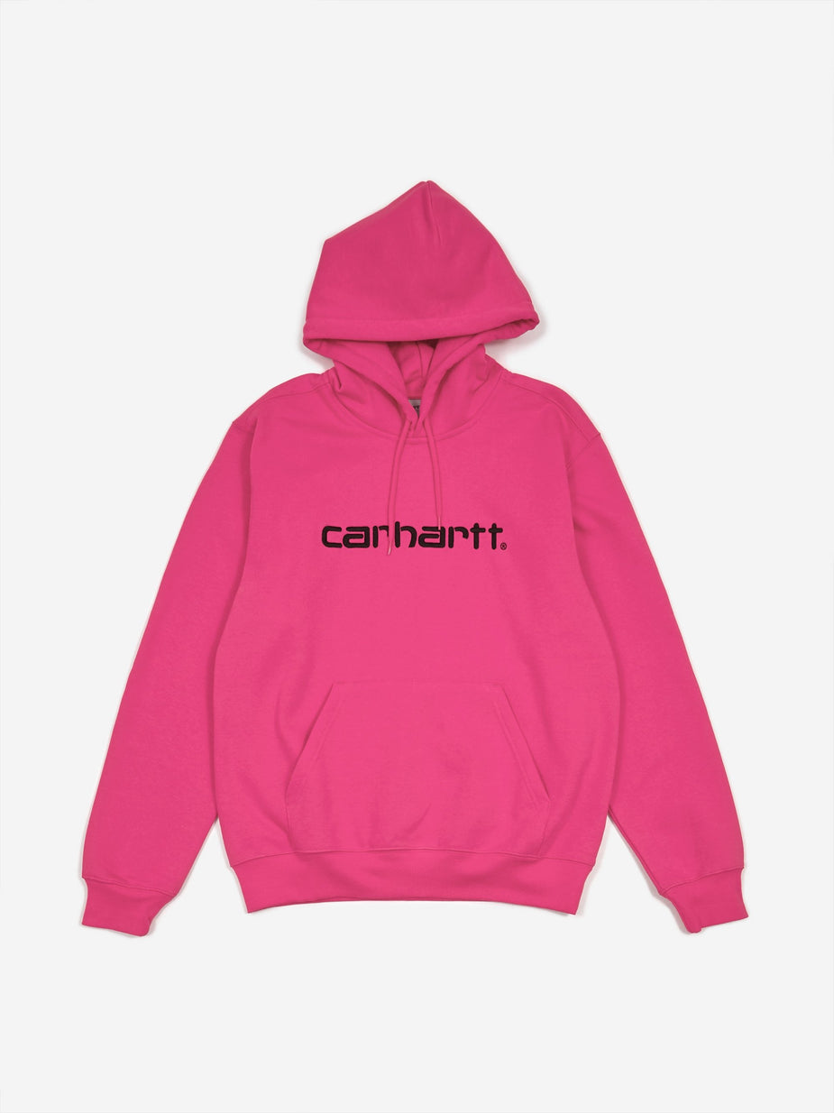 Carhartt WIP Carhartt WIP Hooded Sweatshirt - Ruby Pink/Black - Pink