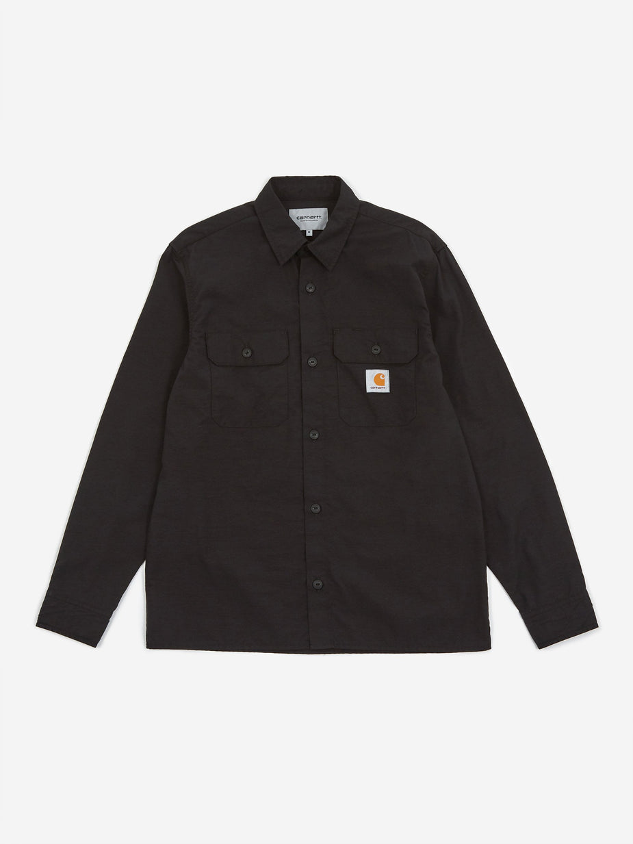 Carhartt WIP Carhartt WIP Longsleeve Field Shirt - Black Rinsed - Black
