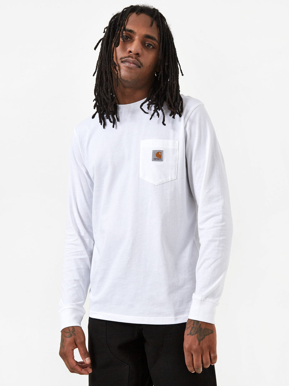 Carhartt WIP Carhartt WIP Longsleeve Pocket T-Shirt - White - White