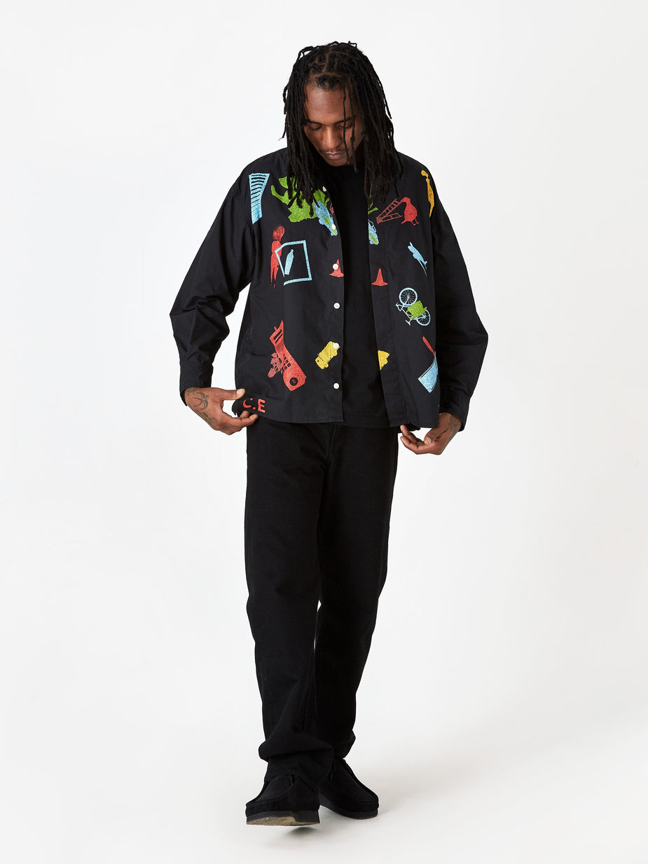 Cav Empt C.E Cav Empt Abm Big Shirt - Black Print - Black