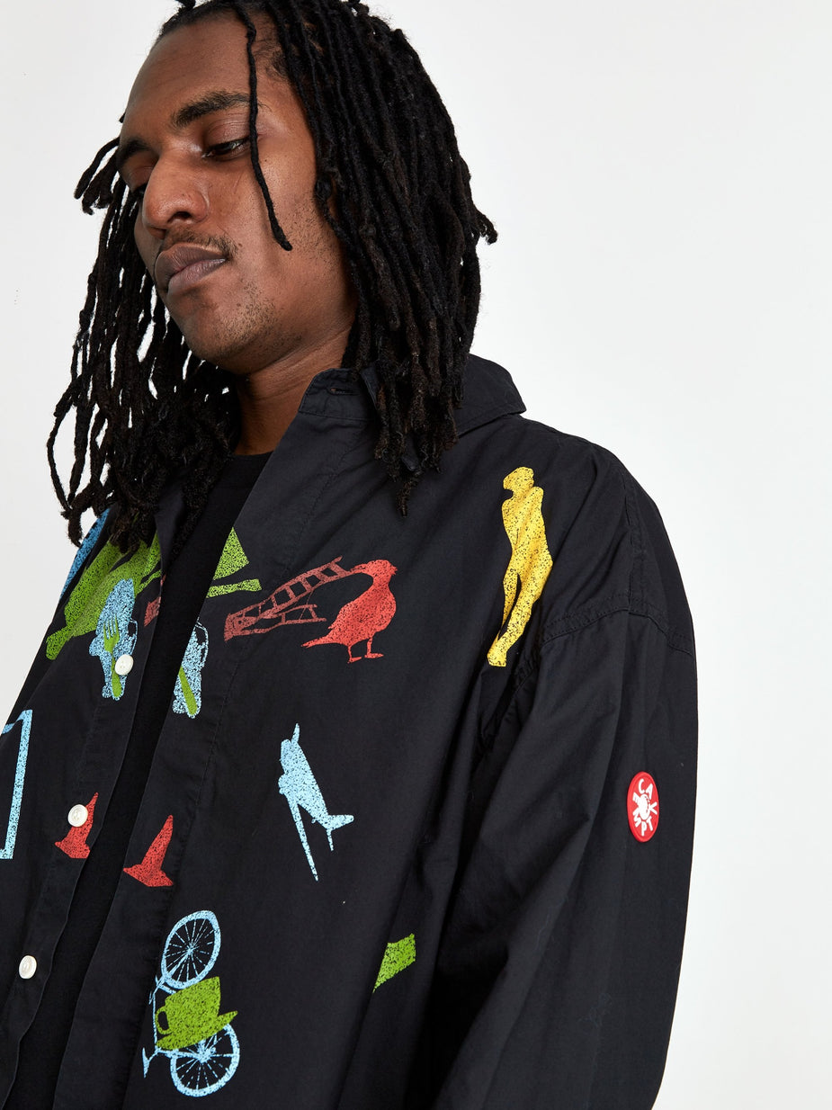 Cav Empt C.E Cav Empt Abm Big Shirt - Black Print - Black