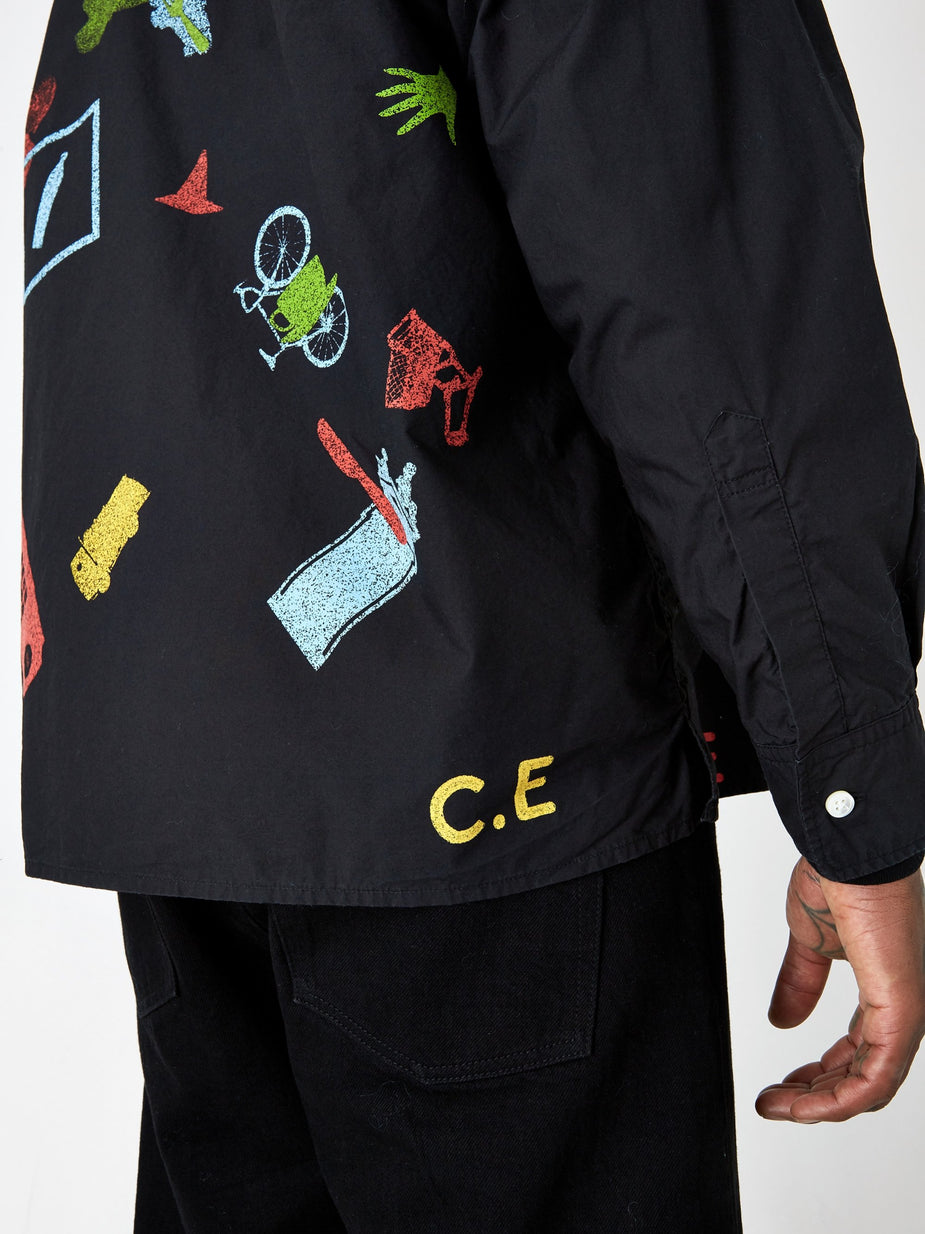 Cav Empt C.E Cav Empt Abm Big Shirt - Black Print - Black