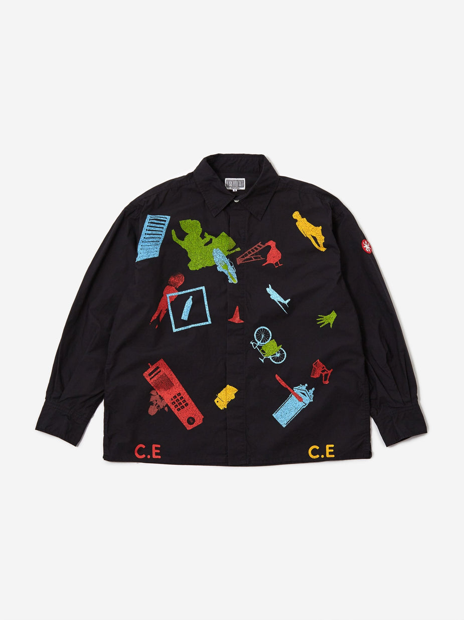 Cav Empt C.E Cav Empt Abm Big Shirt - Black Print - Black