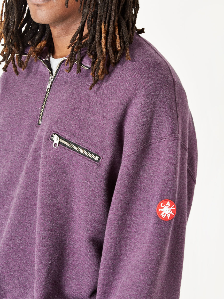 Cav Empt C.E Cav Empt Exterior Half Zip Sweatshirt - Purple - Purple
