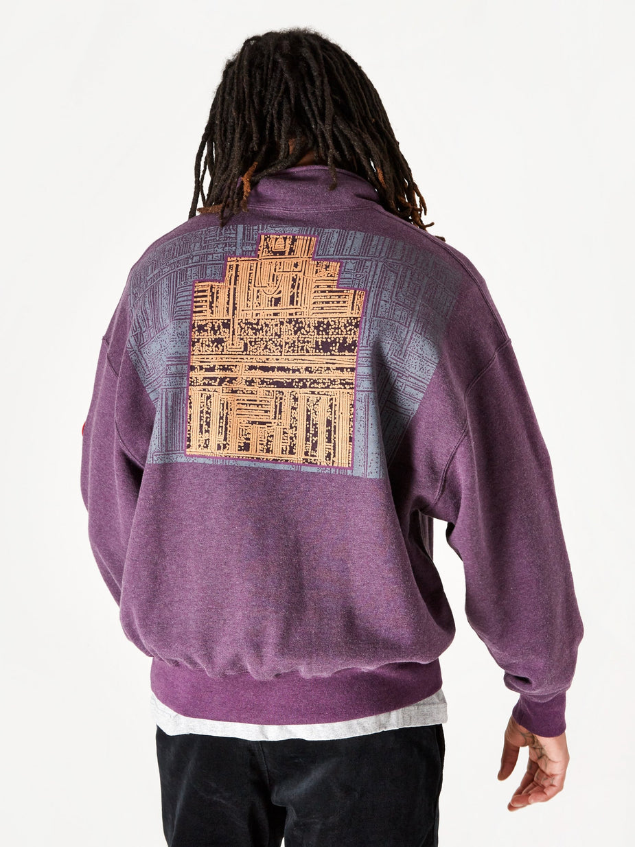 Cav Empt C.E Cav Empt Exterior Half Zip Sweatshirt - Purple - Purple