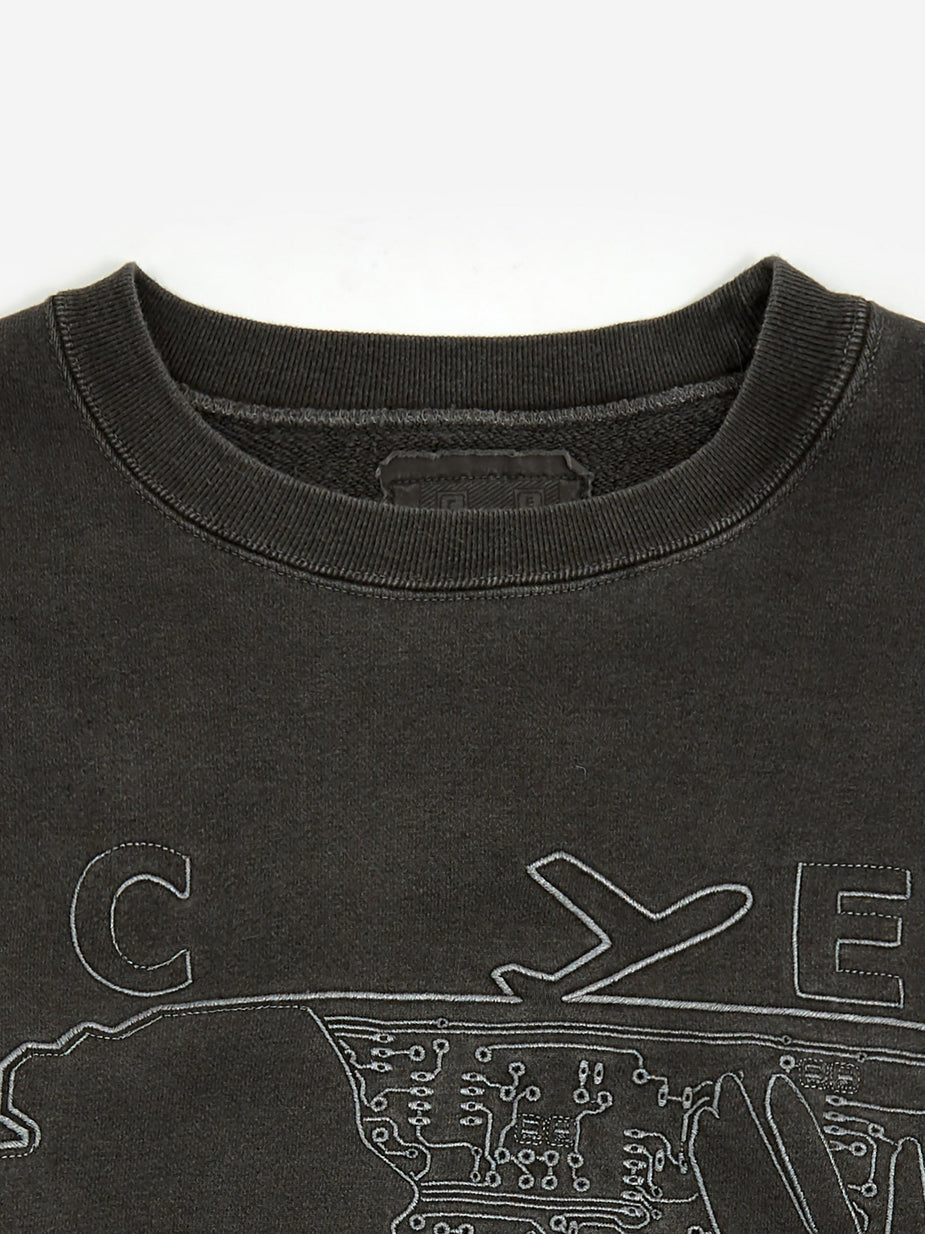 Cav Empt C.E Cav Empt Overdye Depart Crewneck Sweatshirt - Charcoal - Grey