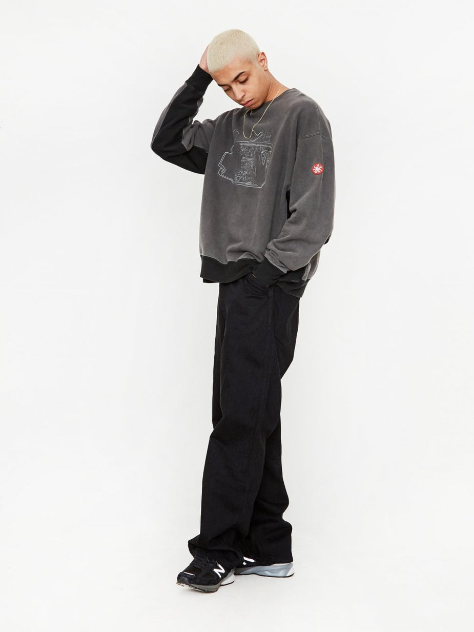 Cav Empt C.E Cav Empt Overdye Depart Crewneck Sweatshirt - Charcoal - Grey
