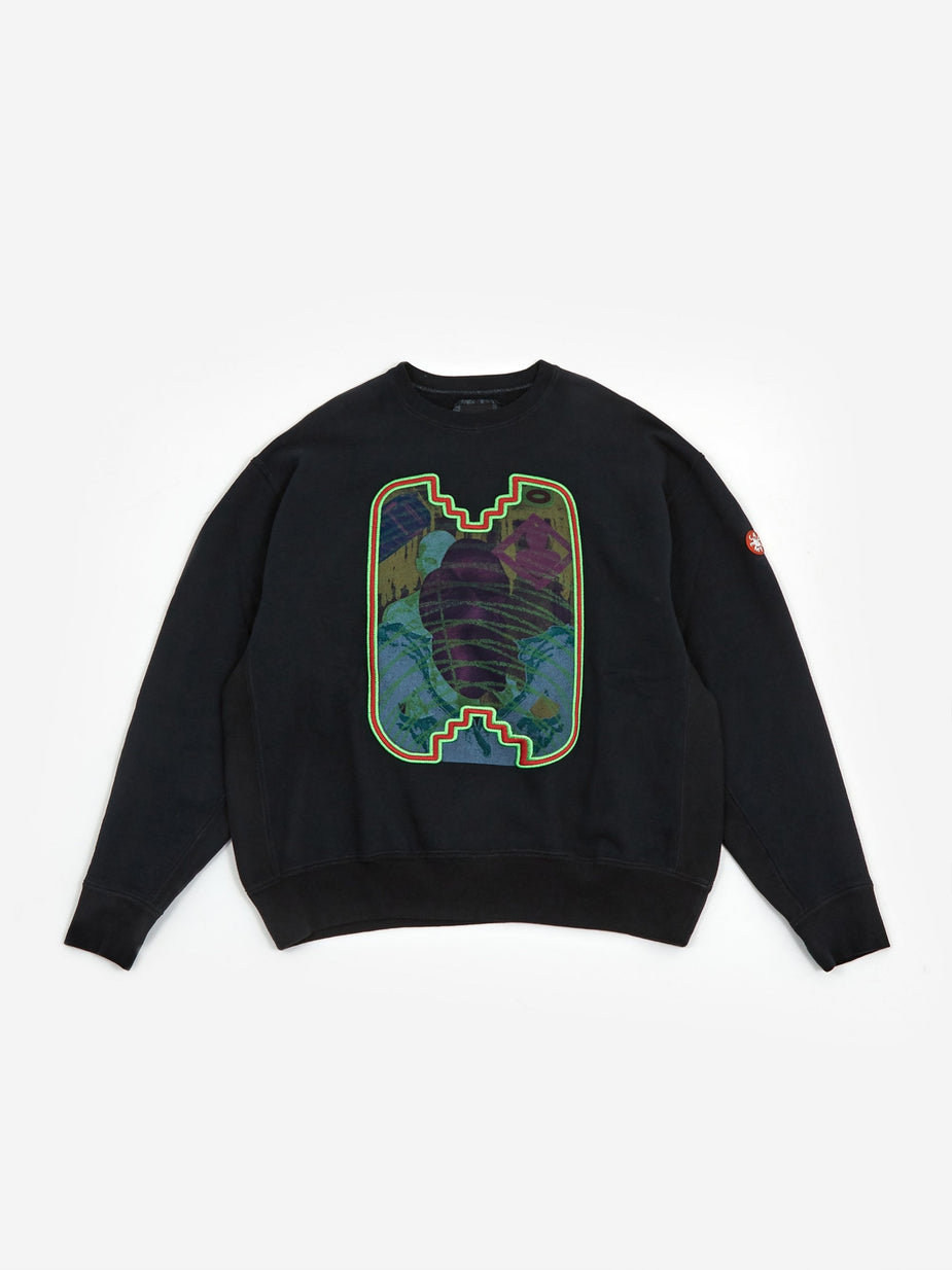 Cav Empt C.E Cav Empt Overdye Frame Crewneck Sweatshirt - Black - Black
