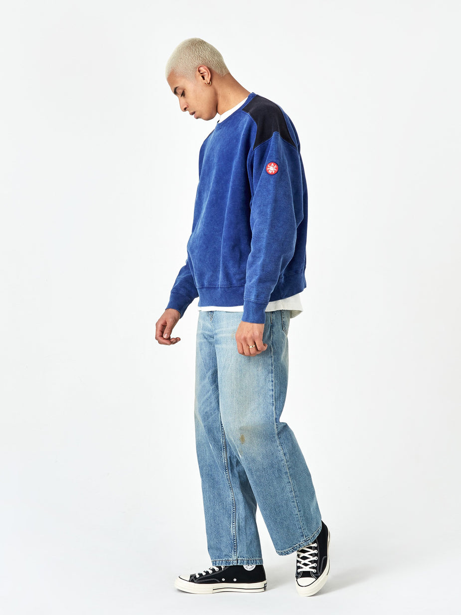 Cav Empt C.E Cav Empt Overdye Panel Shoulder Crewneck Sweatshirt - Navy - Blue