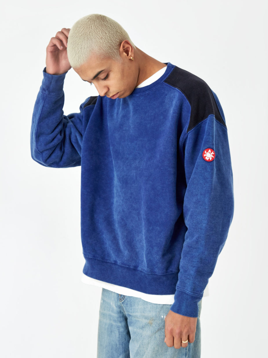 Cav Empt C.E Cav Empt Overdye Panel Shoulder Crewneck Sweatshirt - Navy - Blue