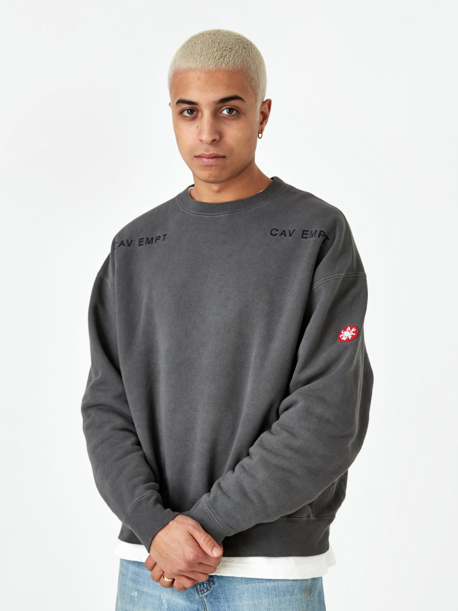 Cav Empt C.E Cav Empt Overdye Squad Crewneck Sweatshirt - Charcoal - Grey