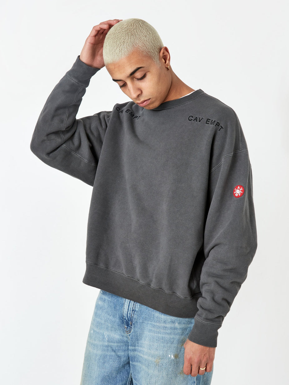 Cav Empt C.E Cav Empt Overdye Squad Crewneck Sweatshirt - Charcoal - Grey