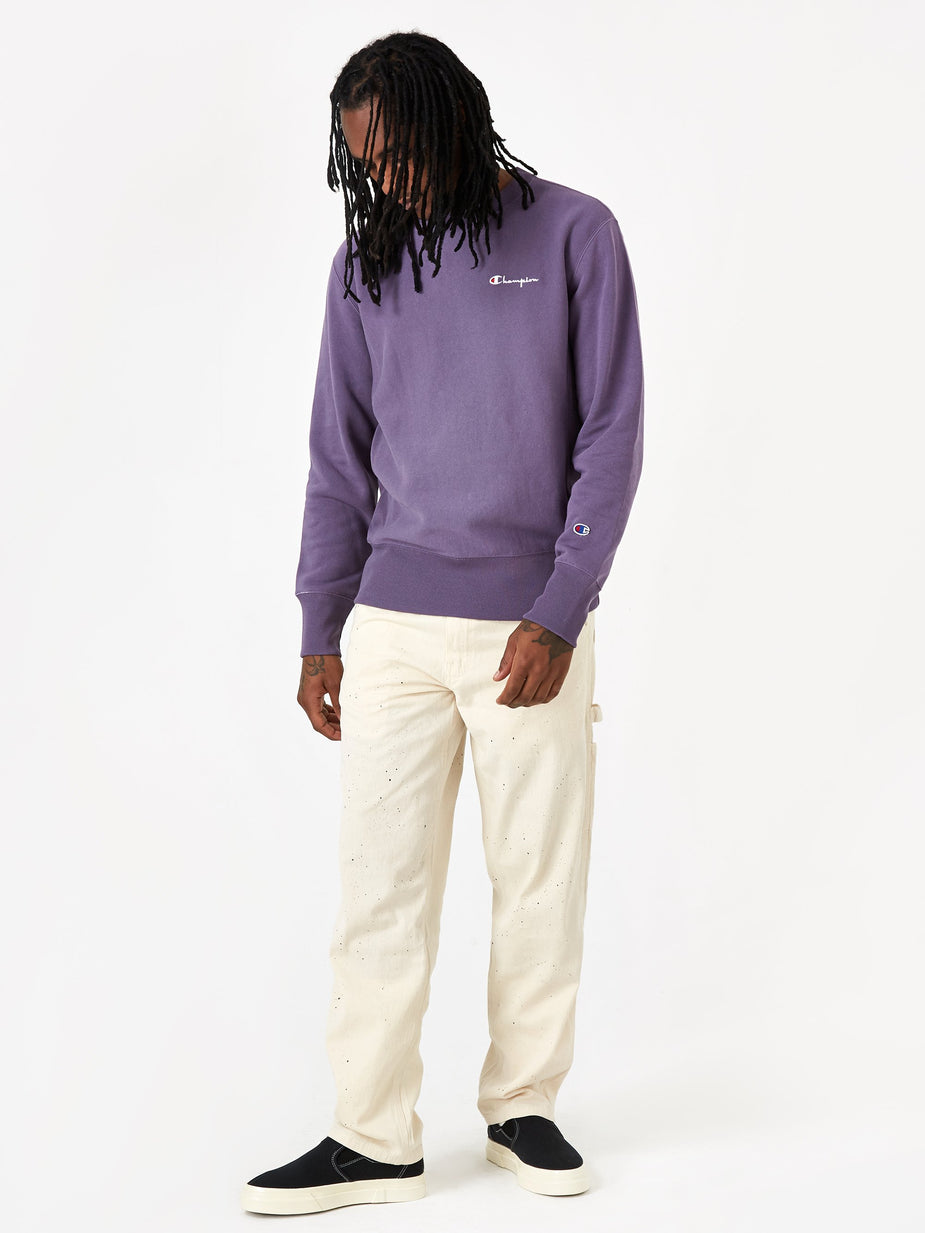 Champion Champion Reverse Weave Small Script Crewneck Sweatshirt - Purple - Purple
