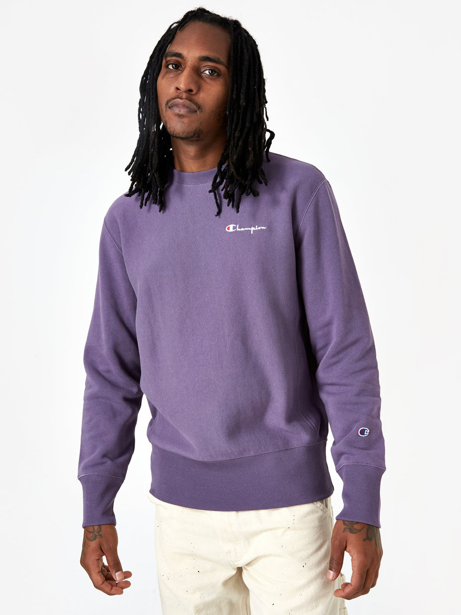 Champion Champion Reverse Weave Small Script Crewneck Sweatshirt - Purple - Purple