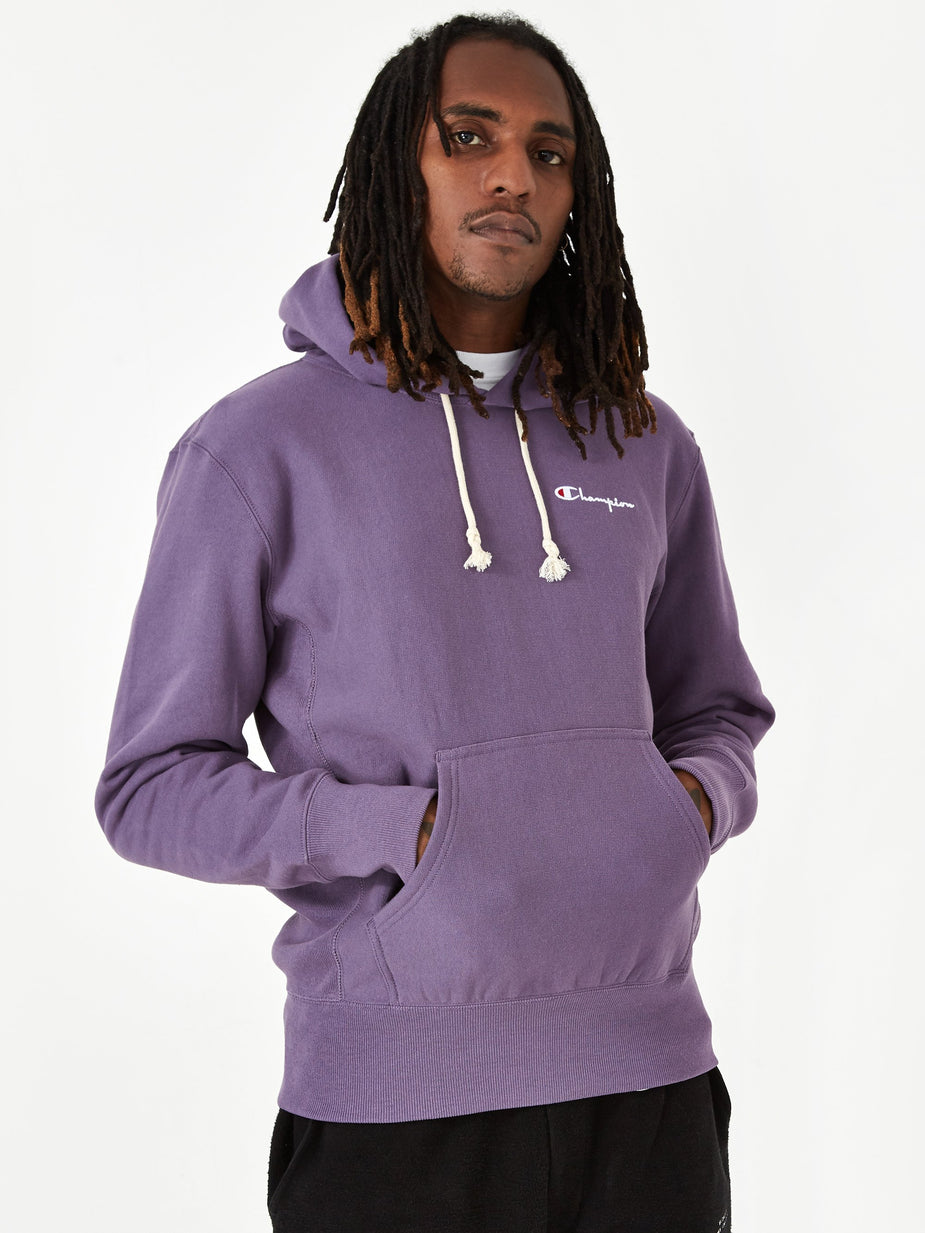 Champion Champion Reverse Weave Small Script Hooded Sweatshirt - Purple - Purple