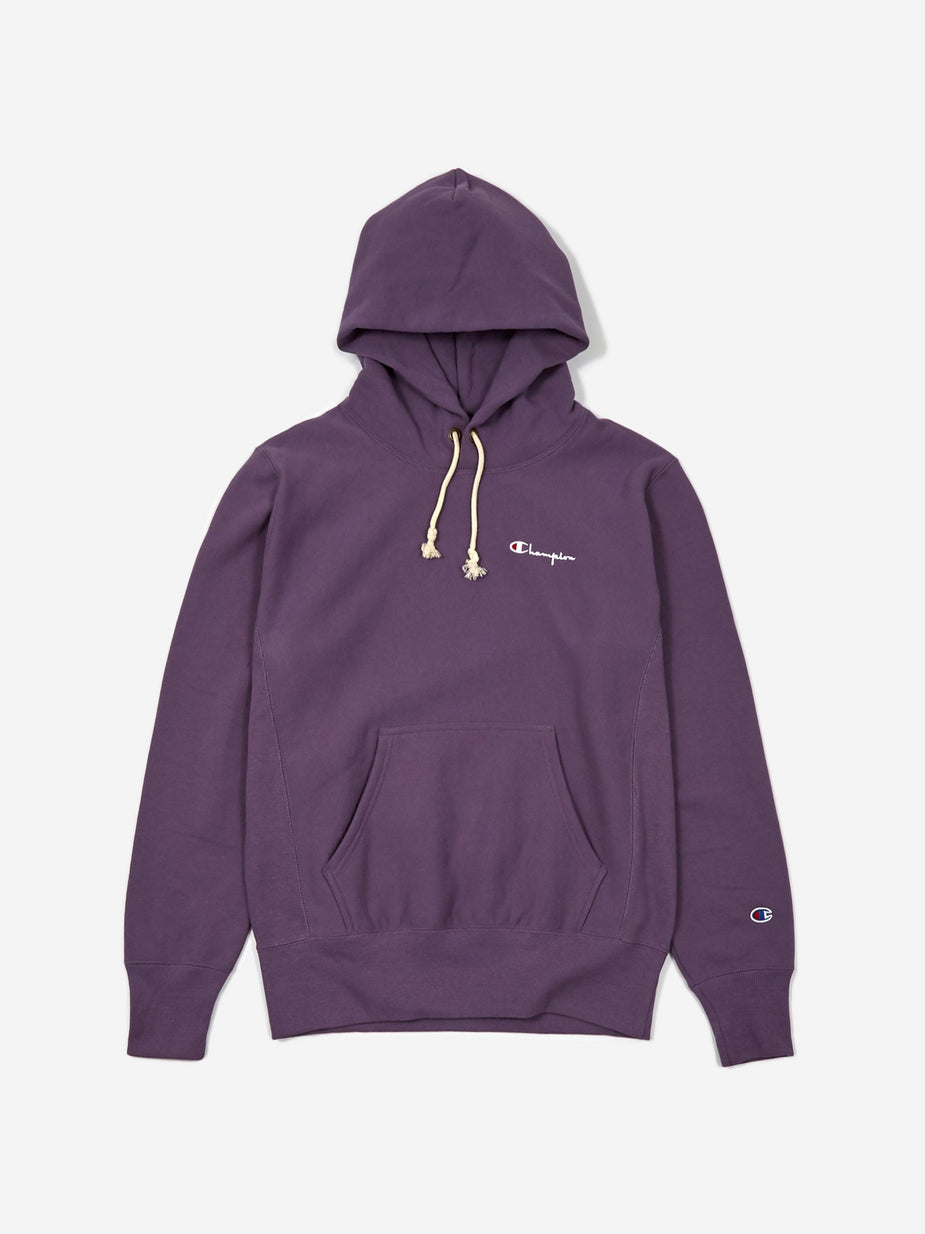 Champion Champion Reverse Weave Small Script Hooded Sweatshirt - Purple - Purple