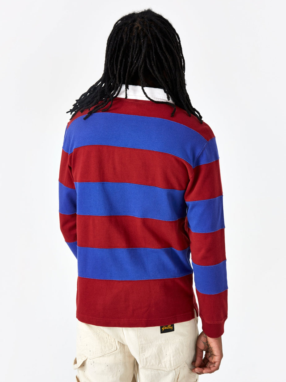 Champion Champion Striped Longsleeve Polo T-Shirt - Red - Red