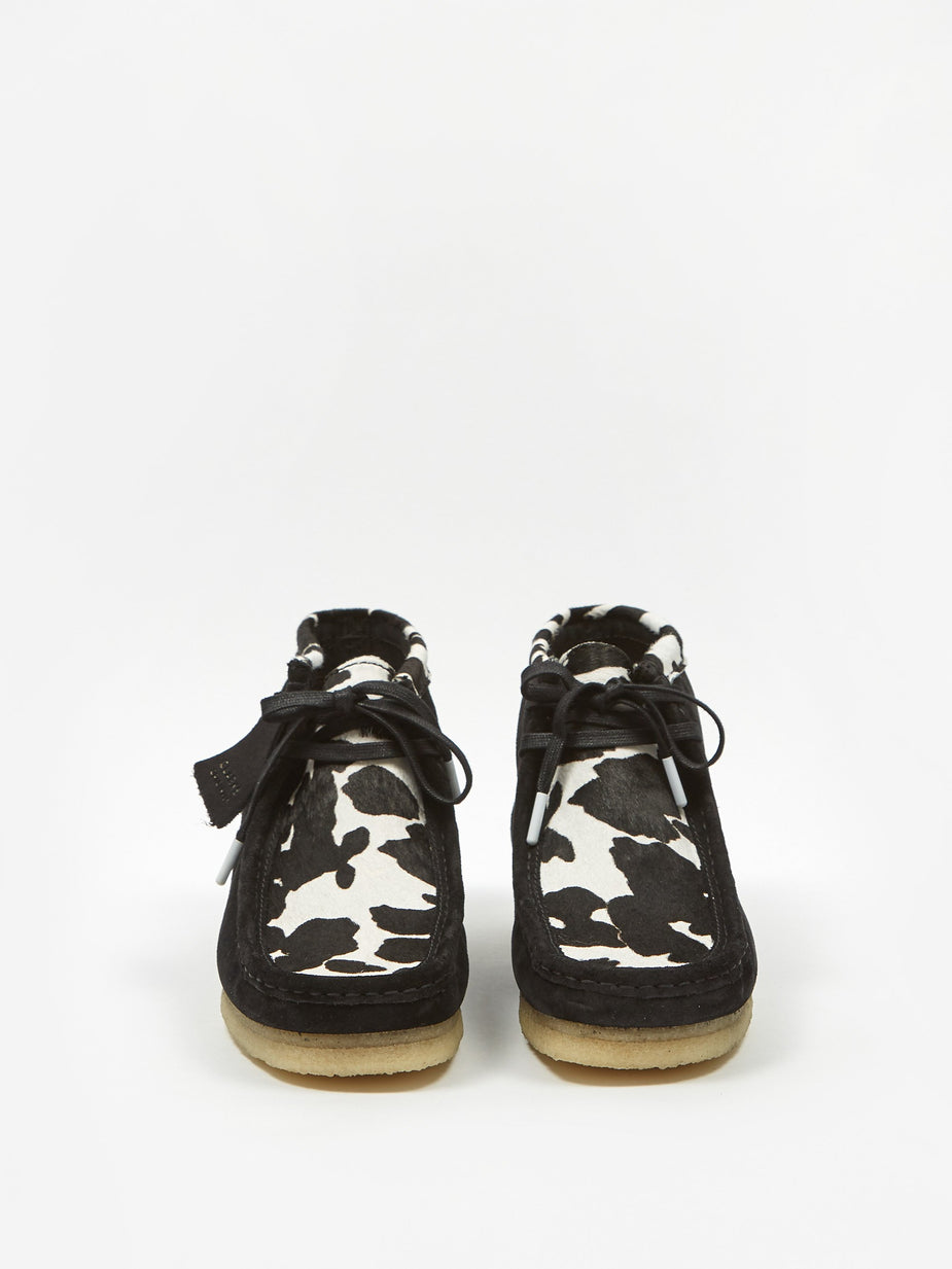 Clarks Clarks Wallabee Boot - Black Cow Print - Black
