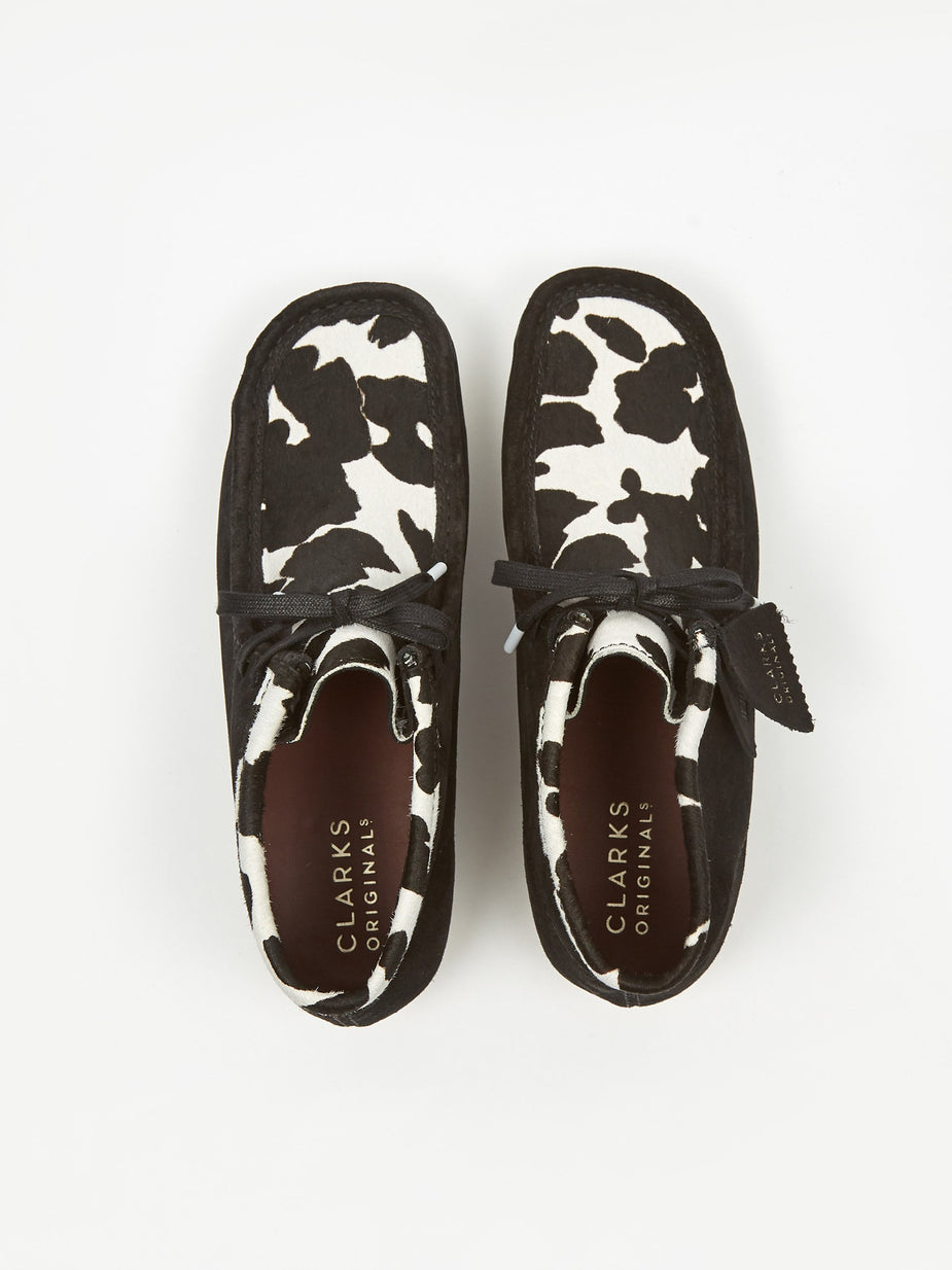 Clarks Clarks Wallabee Boot - Black Cow Print - Black