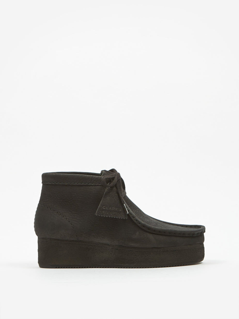 Clarks Clarks Wallabee Wedge - Black Nubuck - Black