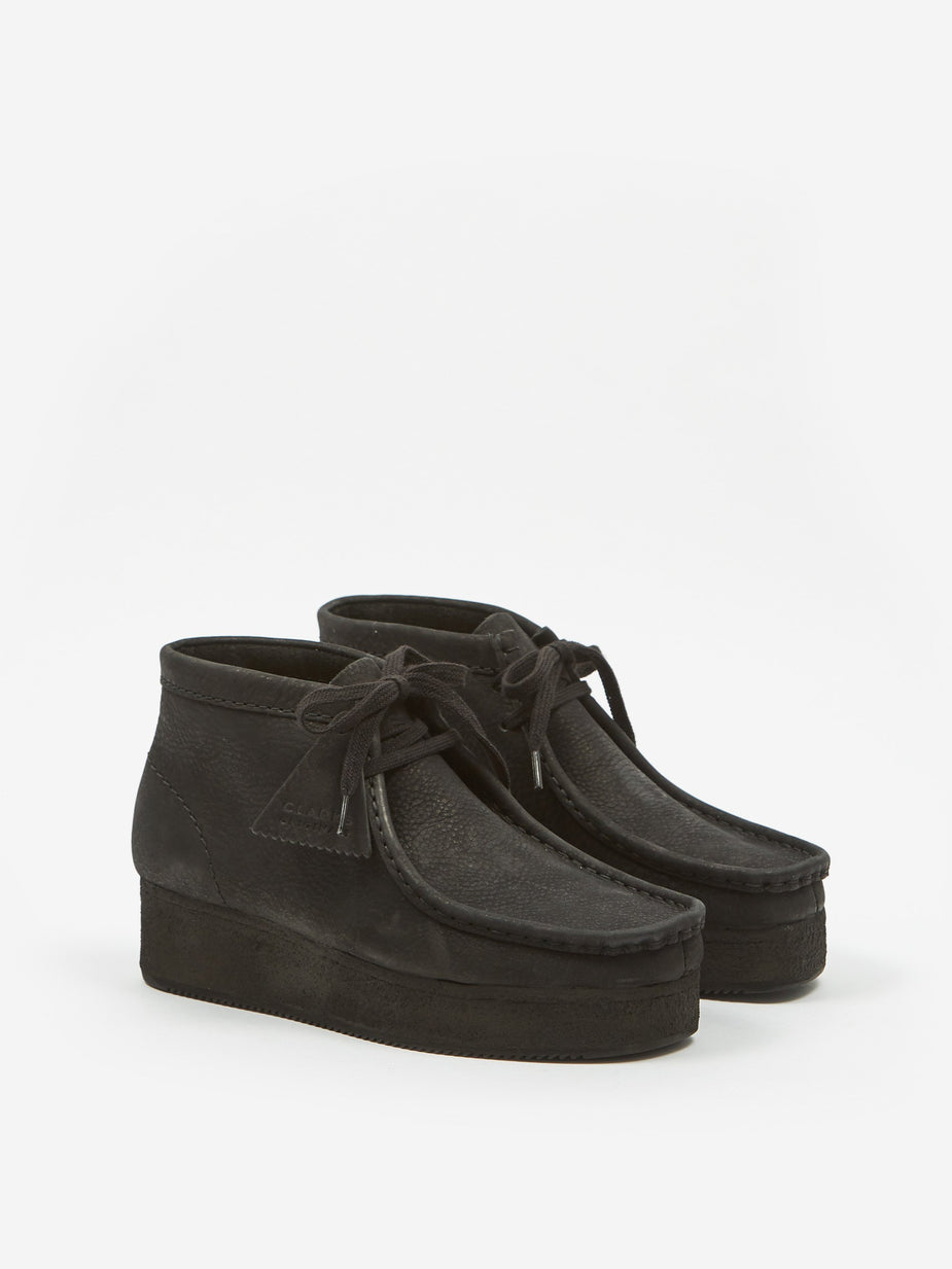 Clarks Clarks Wallabee Wedge - Black Nubuck - Black