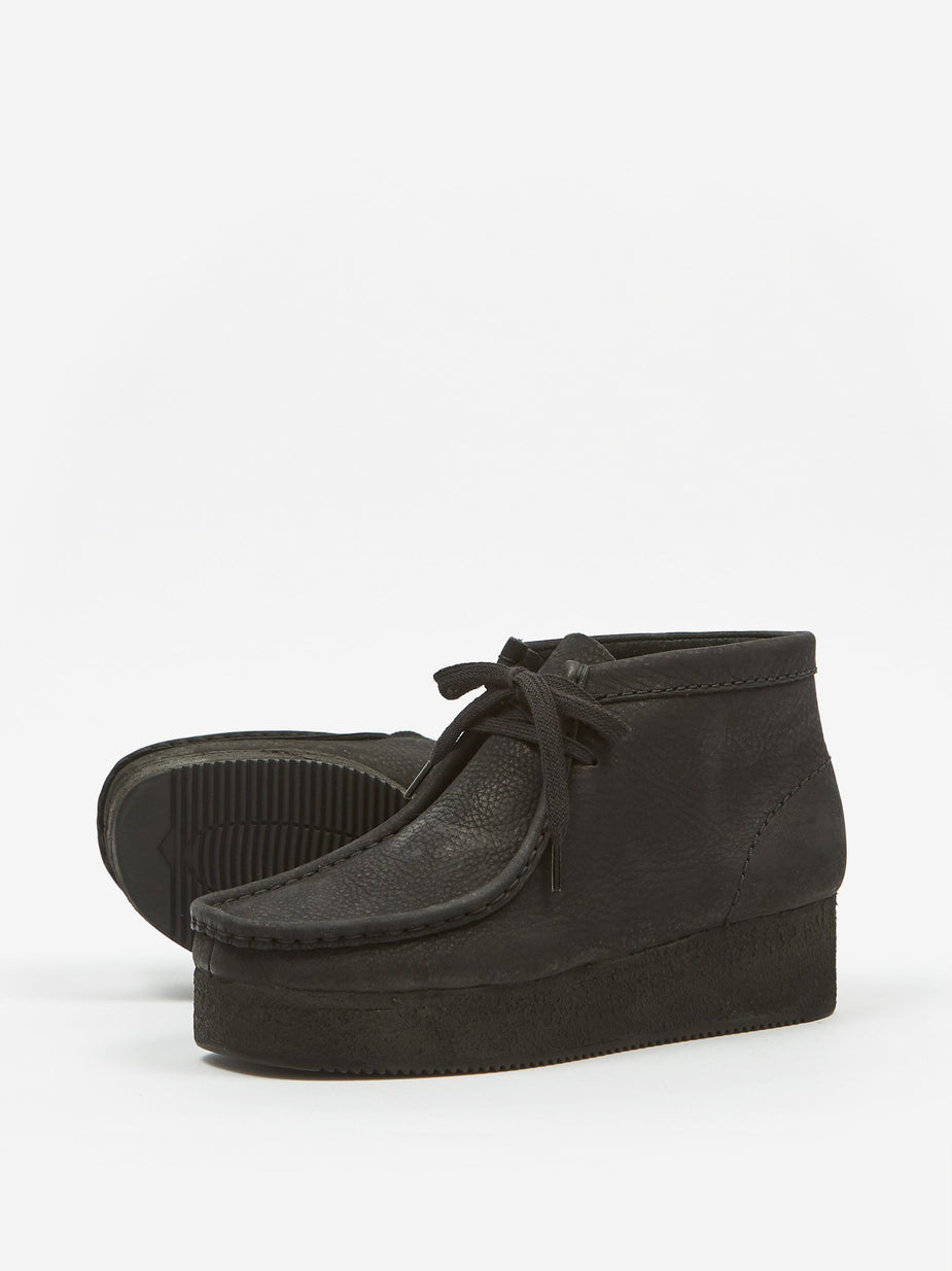 Clarks Clarks Wallabee Wedge - Black Nubuck - Black