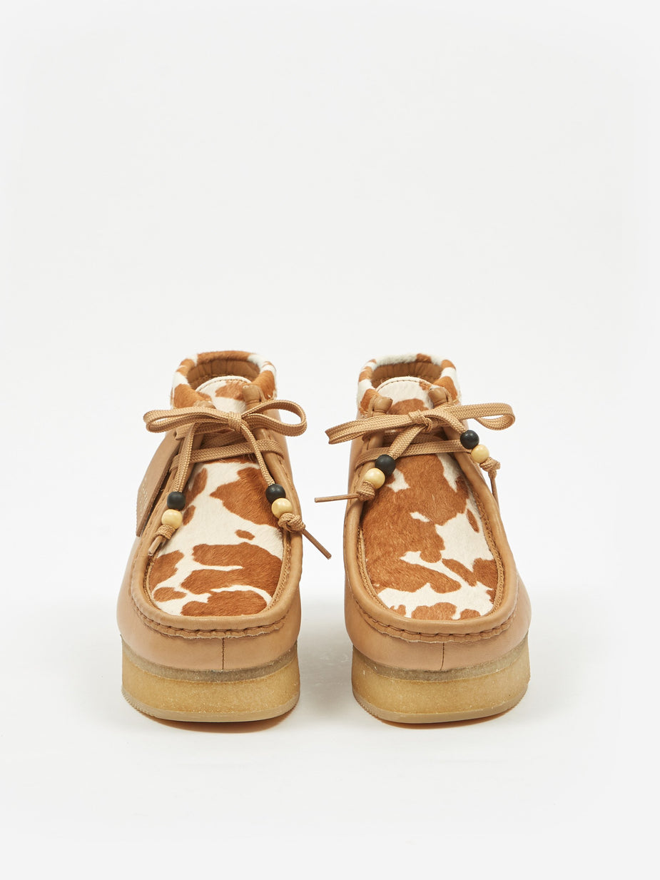 Clarks Clarks Wallabee Wedge - Tan Cow Print - Brown