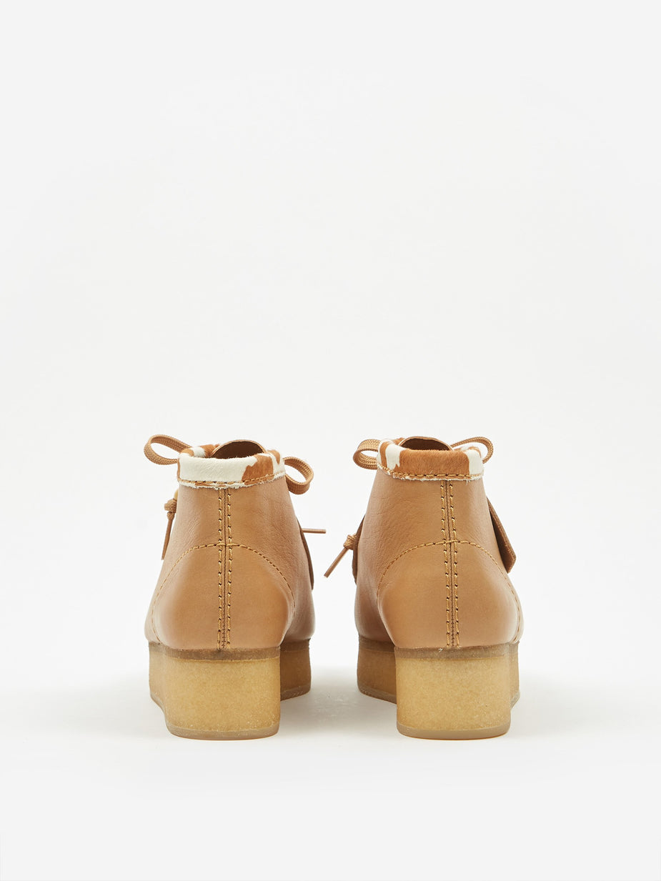 Clarks Clarks Wallabee Wedge - Tan Cow Print - Brown