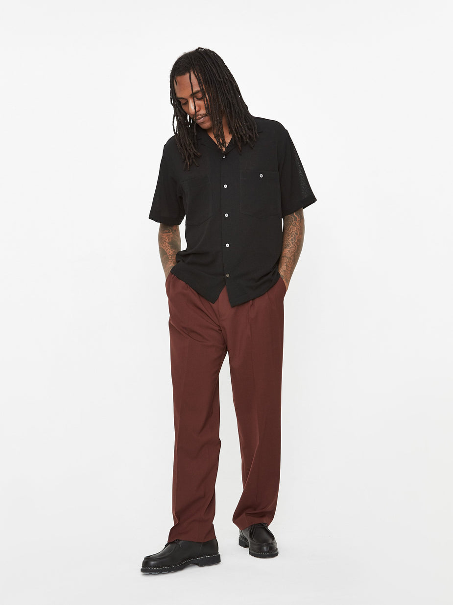 CMMN SWDN CMMN SWDN Dexter Camp Collar Shortsleeve Shirt - Black - Black