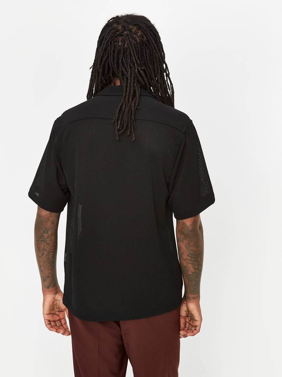 CMMN SWDN CMMN SWDN Dexter Camp Collar Shortsleeve Shirt - Black - Black