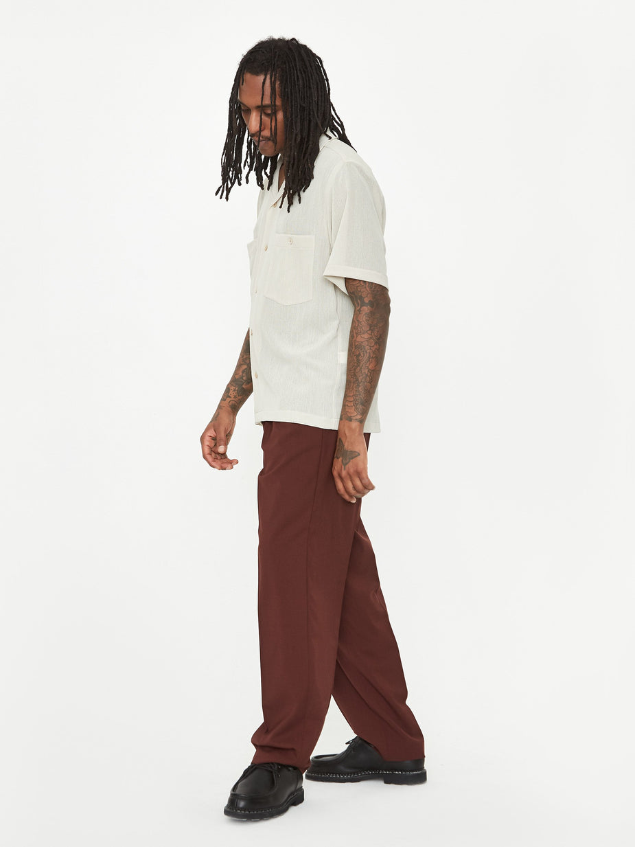 CMMN SWDN CMMN SWDN Jez Pleated Relaxed Fit Trouser - Burgundy - Red