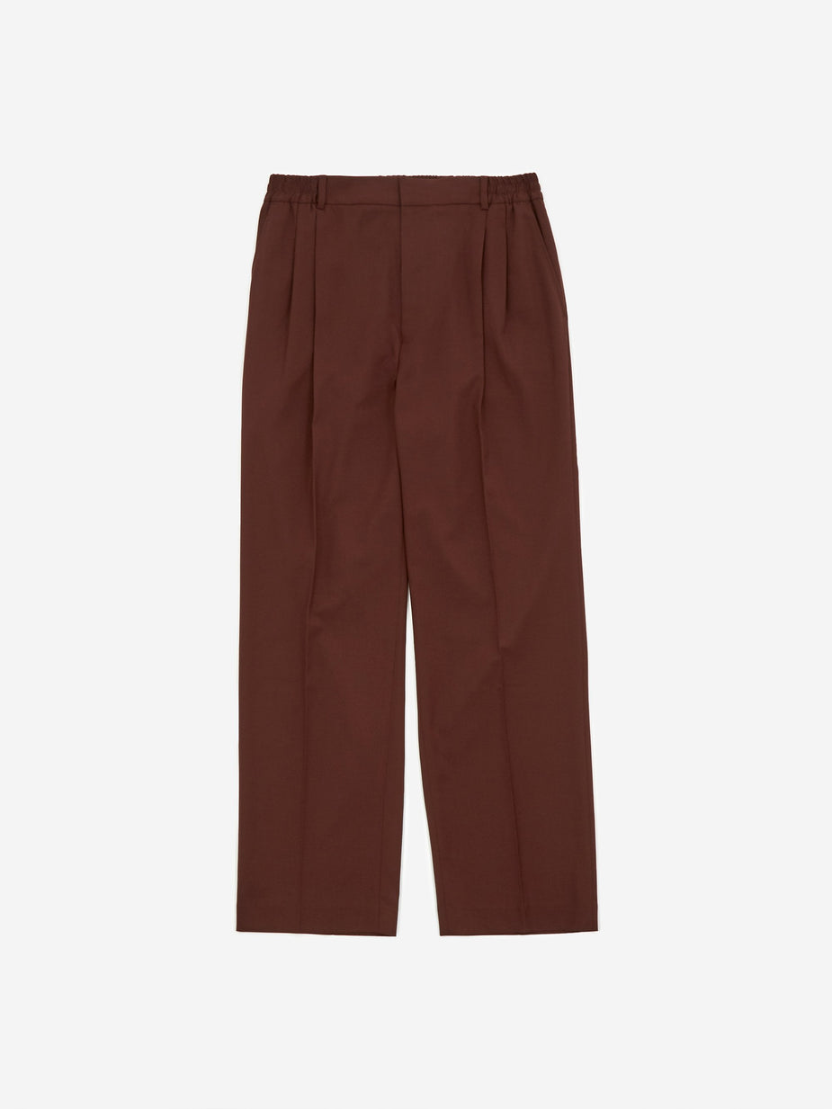 CMMN SWDN CMMN SWDN Jez Pleated Relaxed Fit Trouser - Burgundy - Red