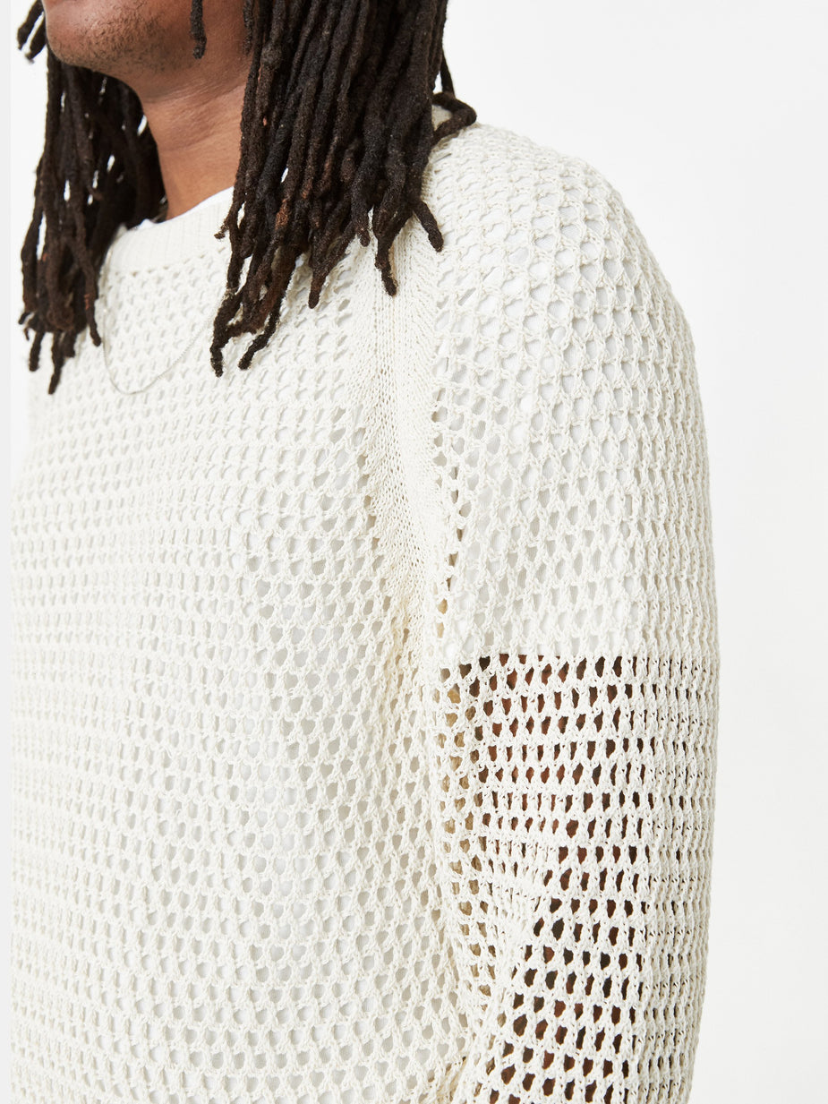CMMN SWDN CMMN SWDN Toby Relaxed Crochet Knit Jumper - Ecru - Neutrals
