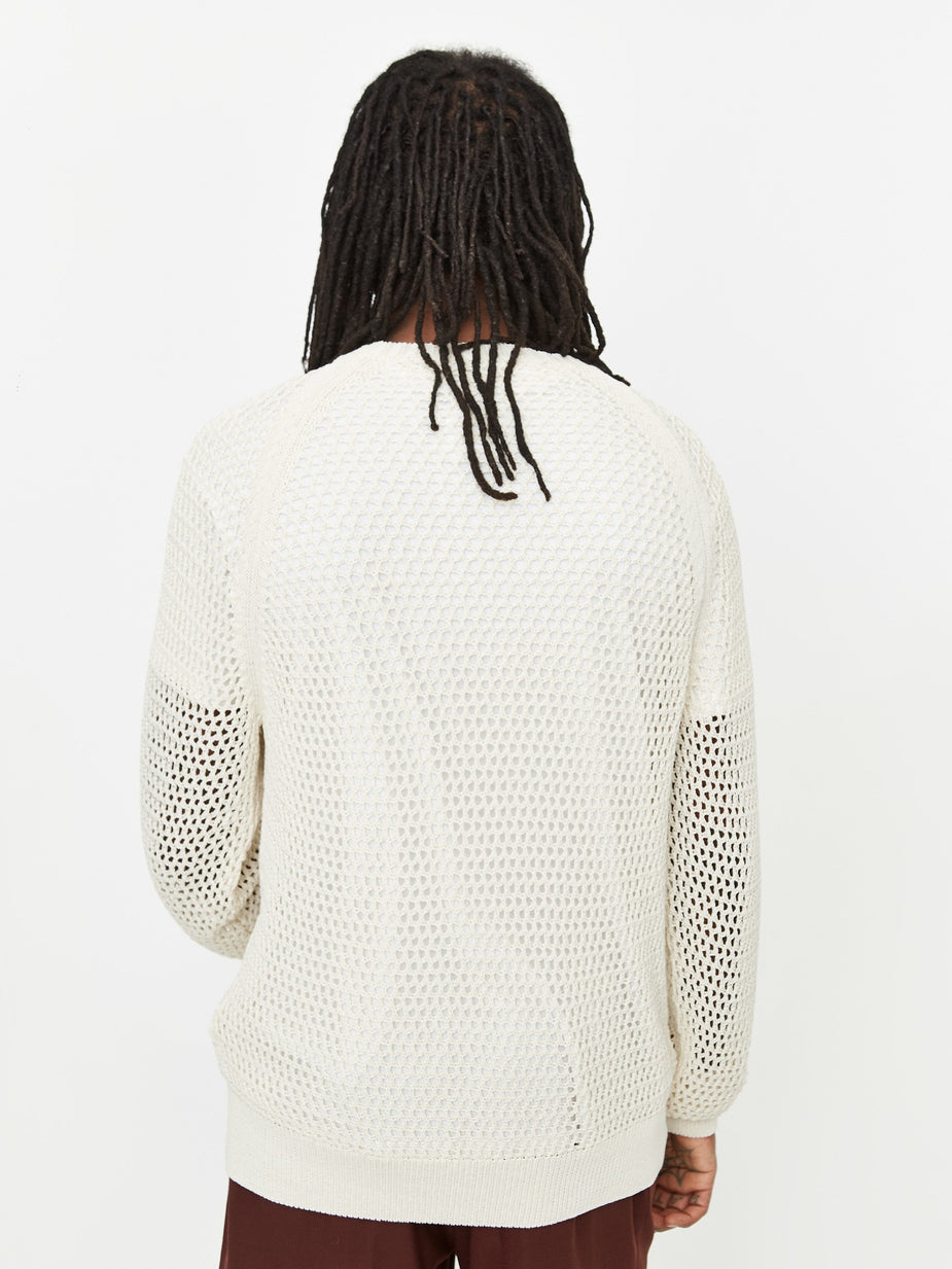 CMMN SWDN CMMN SWDN Toby Relaxed Crochet Knit Jumper - Ecru - Neutrals