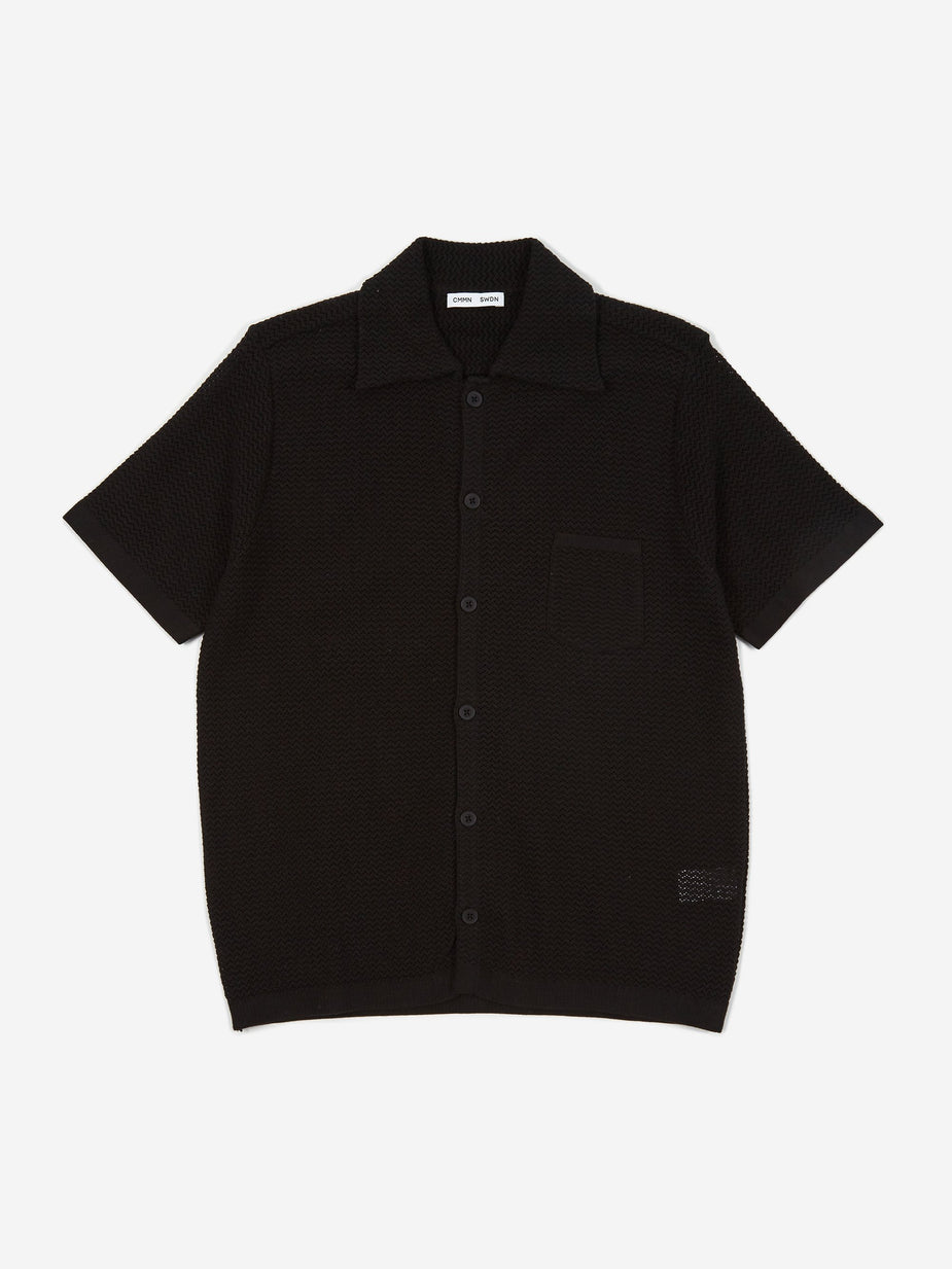 CMMN SWDN CMMN SWDN Wes Knitted Shortsleeve Shirt - Multi Stripe - Multi