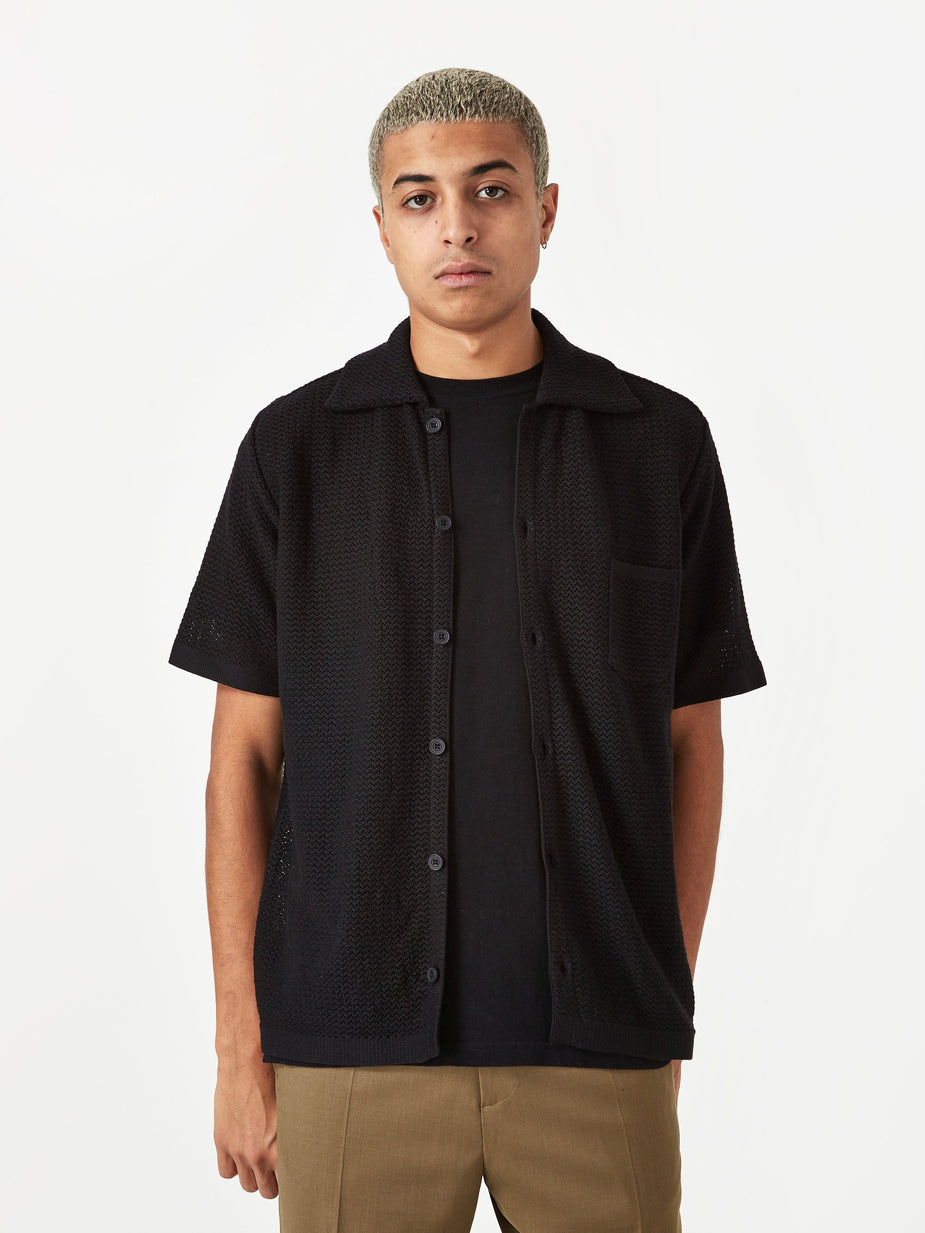 CMMN SWDN CMMN SWDN Wes Knitted Shortsleeve Shirt - Multi Stripe - Multi