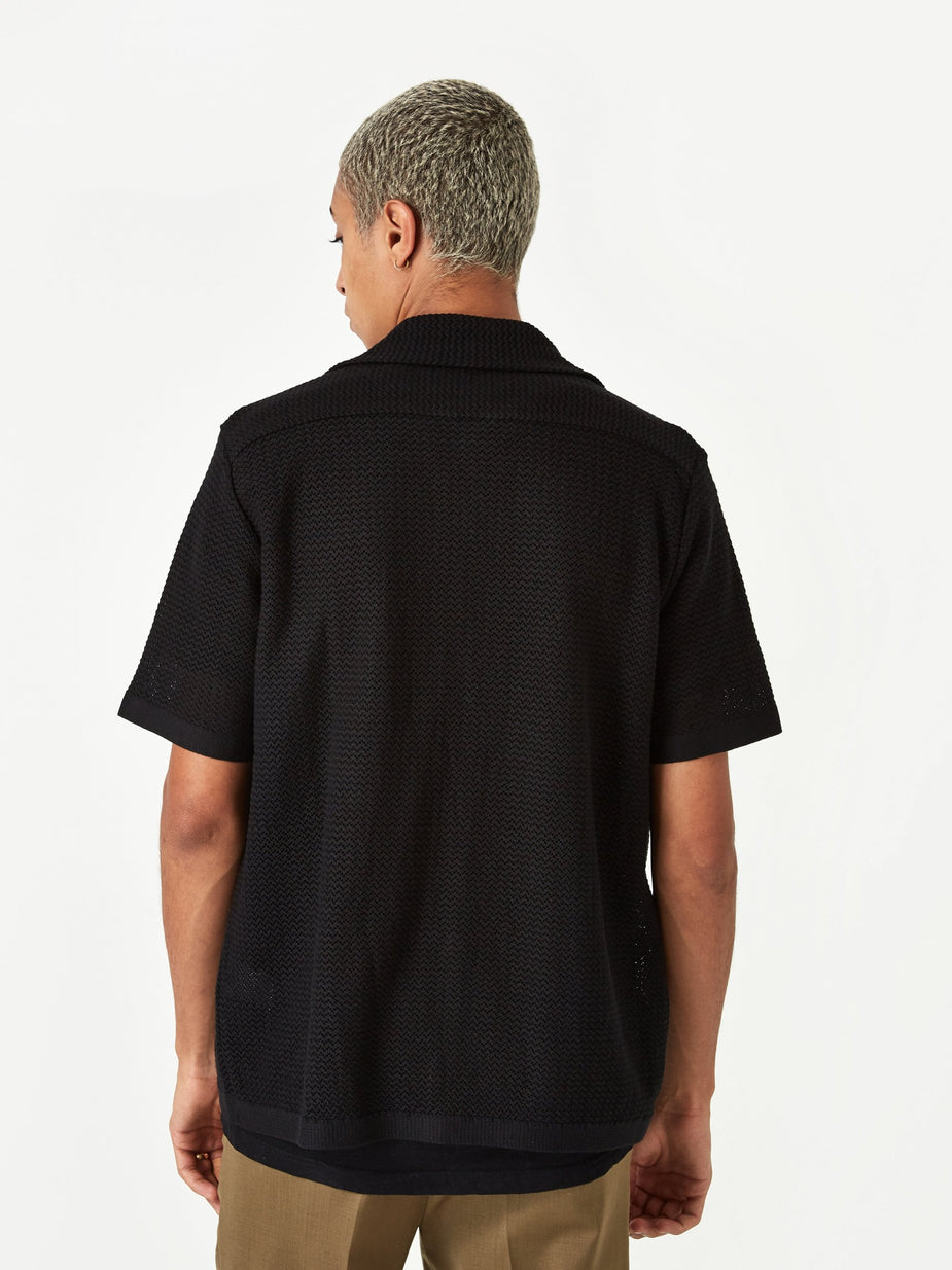 CMMN SWDN CMMN SWDN Wes Knitted Shortsleeve Shirt - Multi Stripe - Multi