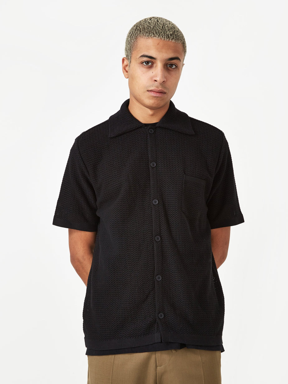 CMMN SWDN CMMN SWDN Wes Knitted Shortsleeve Shirt - Multi Stripe - Multi