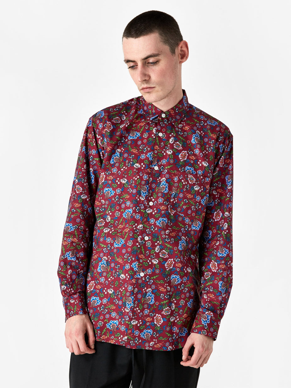 Comme Des Garçons Shirt Comme des Garçons Shirt Cotton Poplin Floral Print Shirt - Red - Red