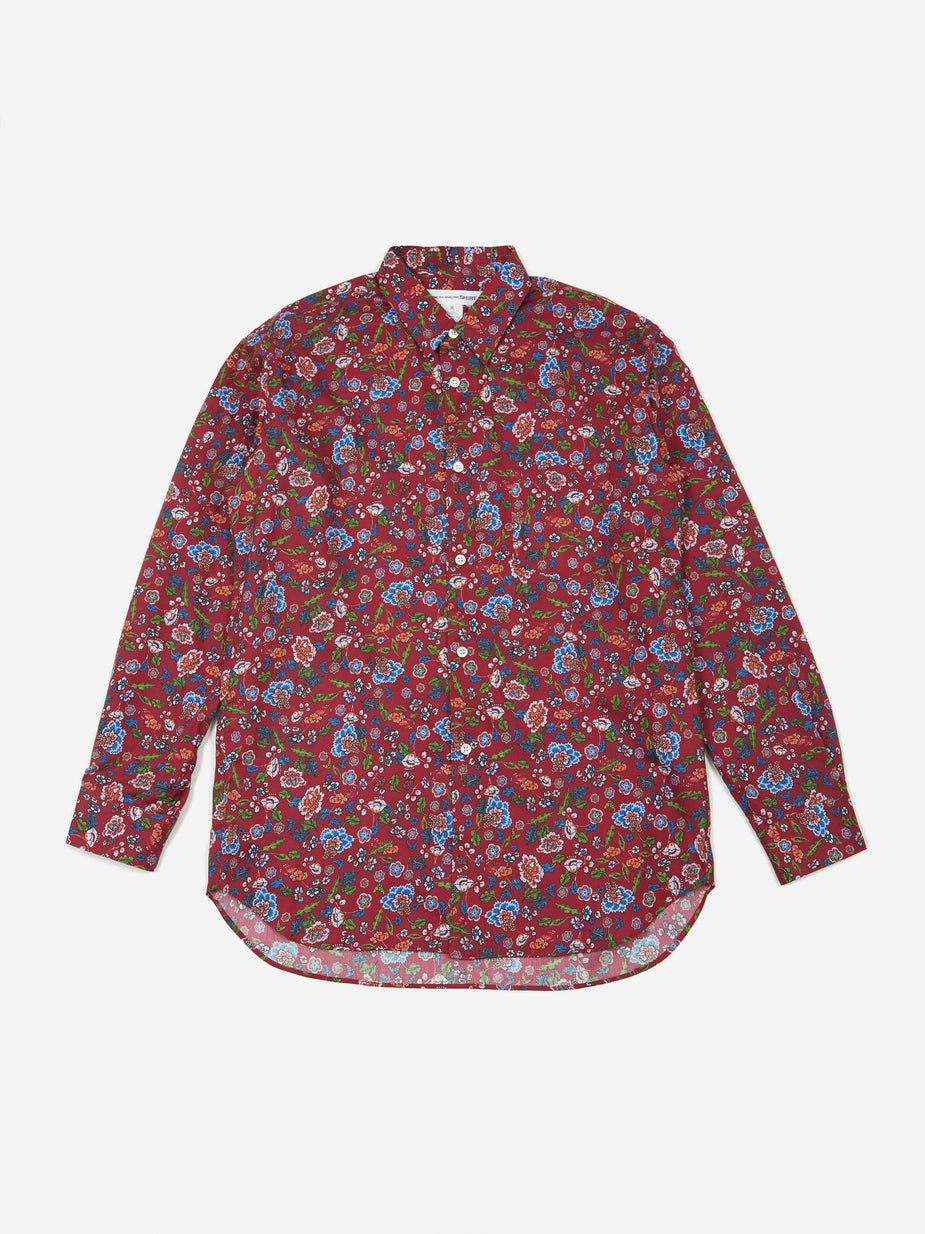 Comme Des Garçons Shirt Comme des Garçons Shirt Cotton Poplin Floral Print Shirt - Red - Red