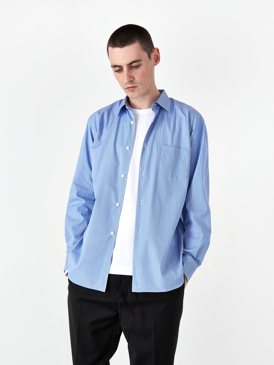 Comme Des Garçons Shirt Comme Des Garçons Shirt Forever Stripe Shirt - Dark Blue Stripe - Blue