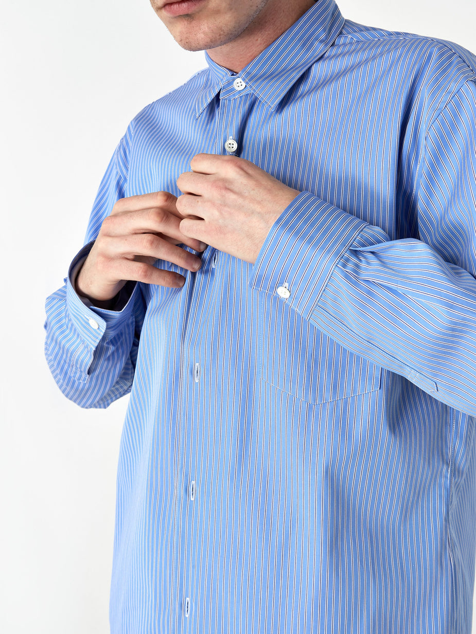 Comme Des Garçons Shirt Comme Des Garçons Shirt Forever Stripe Shirt - Dark Blue Stripe - Blue