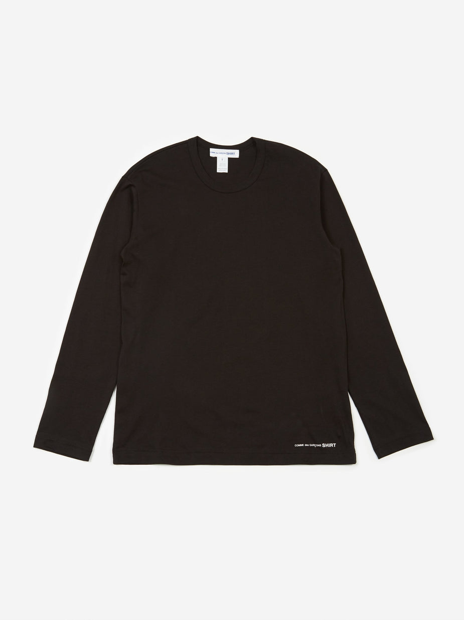 Comme Des Garçons Shirt Comme des Garçons Shirt Front Logo Longsleeve T-Shirt - Black - Black