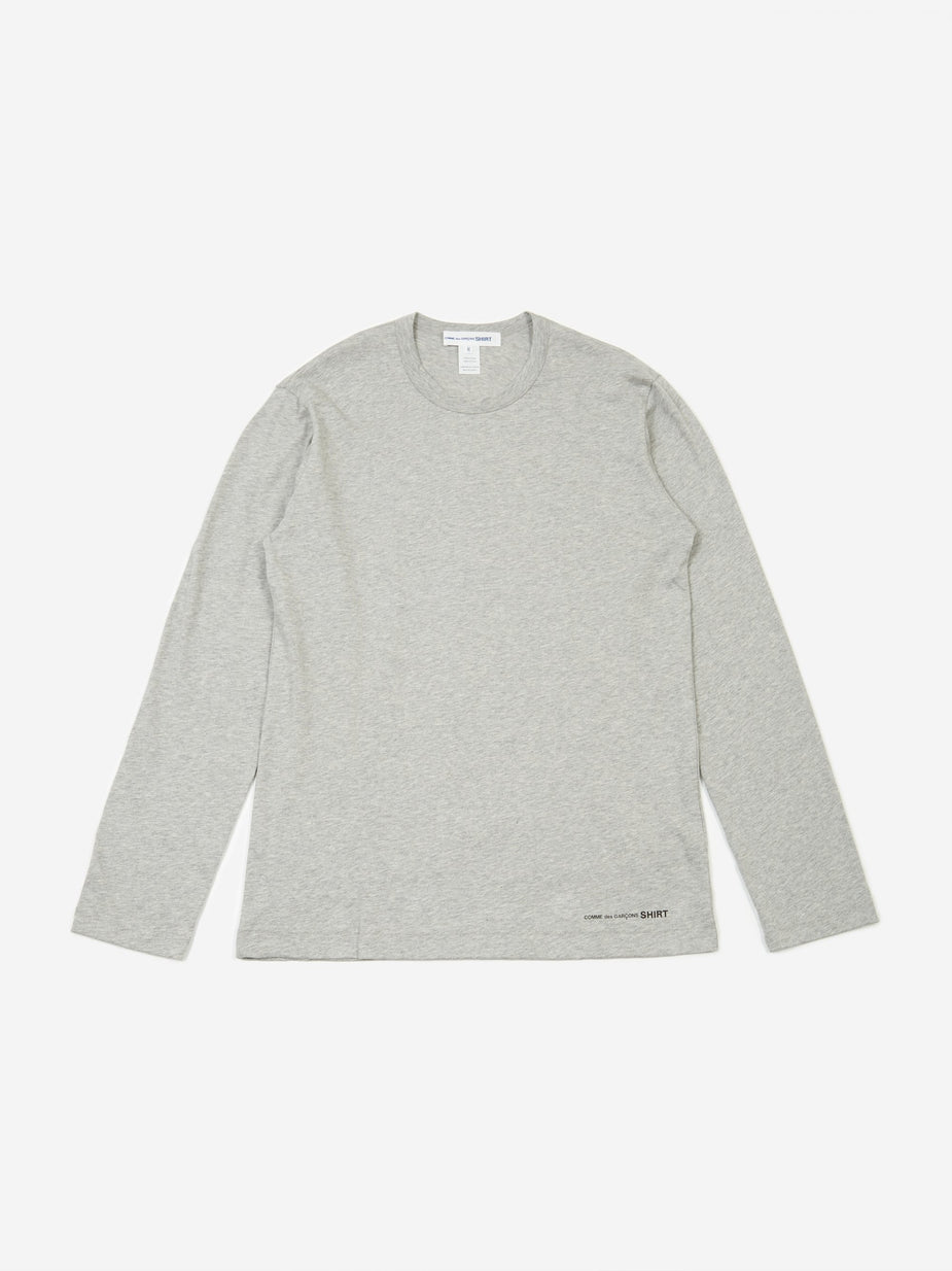 Comme Des Garçons Shirt Comme des Garçons Shirt Front Logo Longsleeve T-Shirt - Grey - Grey