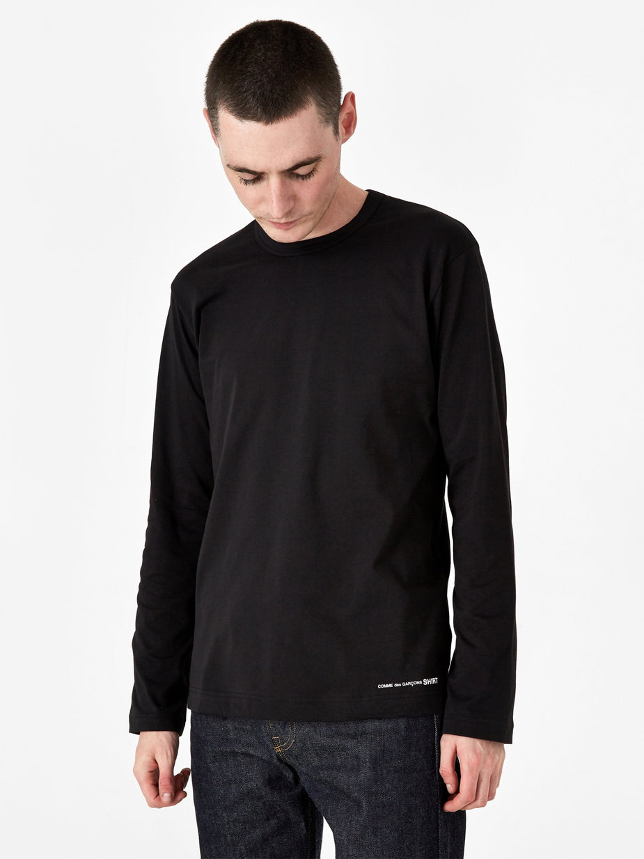 Comme Des Garçons Shirt Comme des Garçons Shirt Front Logo Longsleeve T-Shirt - Black - Black