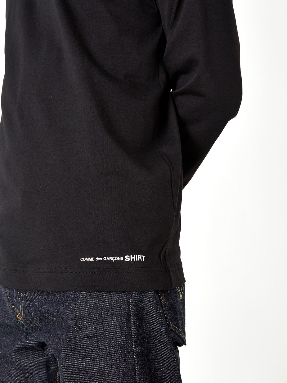Comme Des Garçons Shirt Comme des Garçons Shirt Front Logo Longsleeve T-Shirt - Black - Black