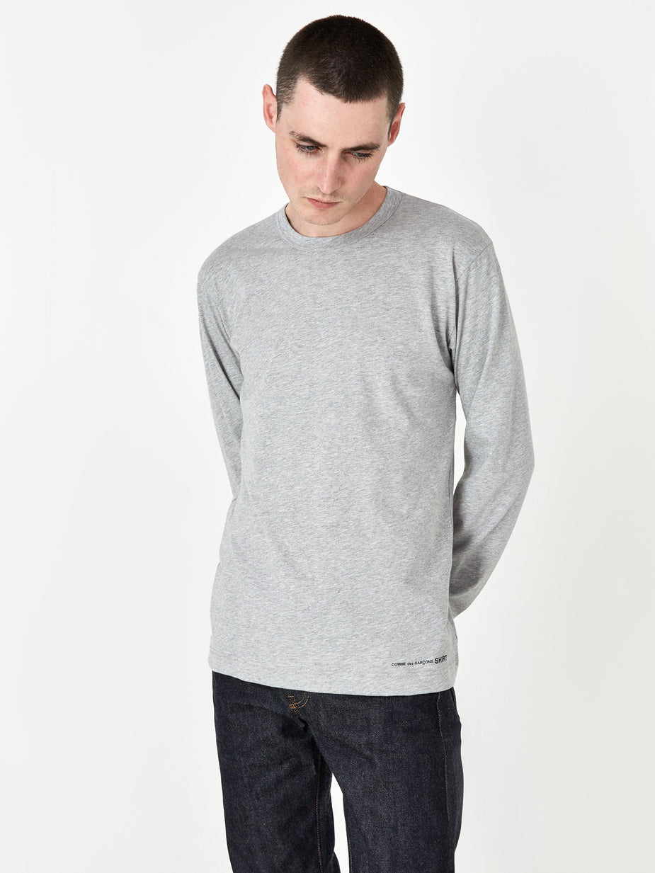 Comme Des Garçons Shirt Comme des Garçons Shirt Front Logo Longsleeve T-Shirt - Grey - Grey
