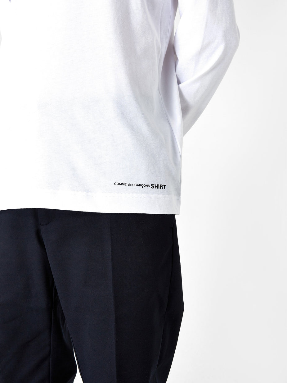 Comme Des Garçons Shirt Comme des Garçons Shirt Front Logo Longsleeve T-Shirt - White - White